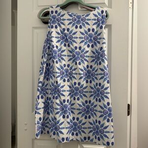Hill House Blue and White Floral Mini Dress
